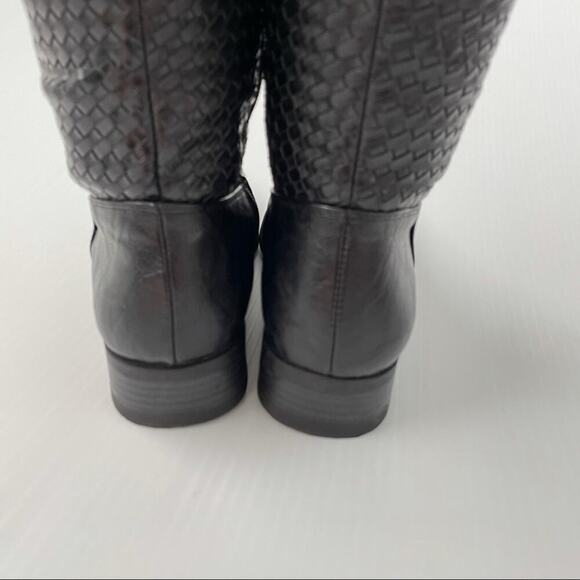 White Mountain Lakota tall boots riding boots black woven textured pattern - Picture 7 of 10